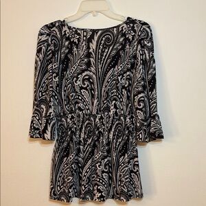 Black and White Paisley Blouse